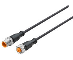 Bağlantı kablosu, 5 pinli M12 fiş, 5 pinli M12 soket, 5m kablo