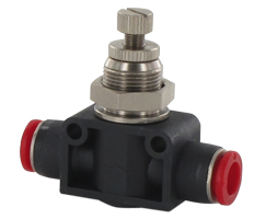 Pneufit C inline flow regulator, straight, 10mm