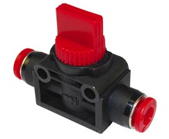 Pneufit C 3/2 shut-off valve, straight, 10mm