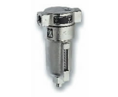 General purpose stainless steel filter, 1/2 PTF, 25µm, manual drain