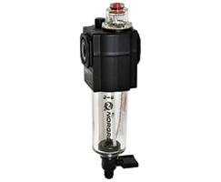 Excelon mikro sis yağlayıcı, uzun plastik kase, manuel drenaj, 1/4 PTF