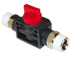 Pneufit C 3/2 shut-off valve, straight, R1/4