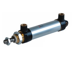 Yuvarlak hatlı çift etkili silindir, 20 mm çap, 100 mm strok