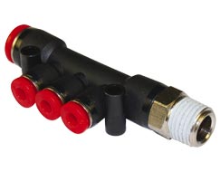 Pneufit C geçmeli bağlantı elemanı, adaptör, manifold, R3/8, 8mm, 10mm