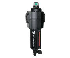 Excelon birleştirici filtre, 3/8 PTF, 0,01 µm, manuel tahliye, sıvı seviye göstergeli