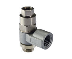 Pneufit 10 pilot operated check valve, elbow, G1/2, G1/2, G1/4