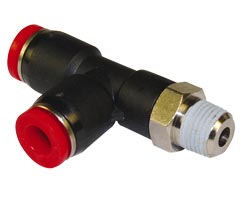 Pneufit C geçmeli bağlantı parçası, yandan döner adaptör, T parça, R3/8, 6mm
