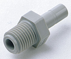 Pneufit D asetal geçmeli bağlantı parçası, gövde adaptörü, düz, 1/4 NPT, 1/4