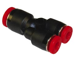 Pneufit C geçmeli bağlantı, eşit olmayan rakor, Y, 10mm, 12mm