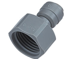Pneufit D asetal geçmeli bağlantı parçası, dişi adaptör, düz, G1/2, 1/4