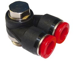 Pneufit C geçmeli bağlantı parçası, branşman adaptörü, dirsek, G1/8, 6mm