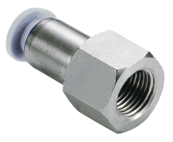 Pneufit M geçmeli bağlantı parçası, dişi adaptör, düz, R1/8, 6mm