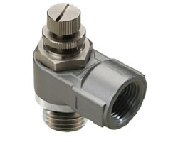 Pneufit 10 flow regulator (out), elbow, G3/8