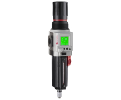 Excelon Plus filtre/regülatör, 3/4 PTF, 5 µm, 0,3-4 bar, otomatik tahliye, entegre elektronik basınç sensörü