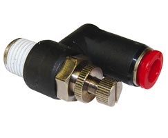 Pneufit C flow regulator (out), swivel banjo, elbow, R1/2, 12mm