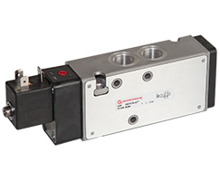 V62 serisi hat içi solenoid valf, G3/8, 5/2, solenoid pilot / havalı yay dönüşlü