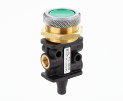 Super X manuel kumandalı valf, G1/8, 3/2, buton (örtülü) / yay