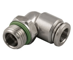 Pneufit S paslanmaz çelik geçmeli bağlantı parçası, düz hatlı döner adaptör, dirsek, G1/4, 6mm