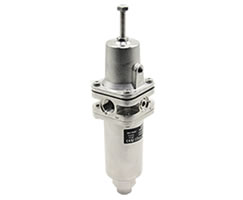 B52 Series stainless steel filter/regulator, 3/8 NPT, 5µm, 0.5-10 bar, manual drain, without gauge