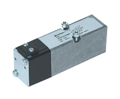 Mini ISO solenoid valf boyutu 26 mm, 5/2, hava pilotu / yay geri dönüşlü