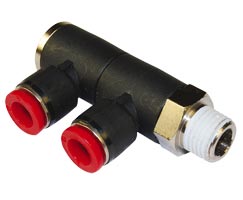 Pneufit C geçmeli bağlantı parçası, 2x döner adaptör, dirsek, R1/2, 8mm