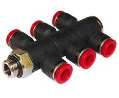 Pneufit C geçmeli bağlantı parçası, 3x üniversal adaptör, tişört, G1/4, 4mm
