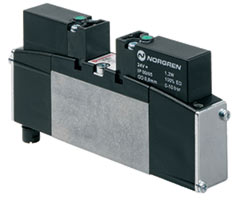 VS18 serisi geçmeli solenoid valf, 2x3/2, NC/NC, solenoid pilot / solenoid pilot