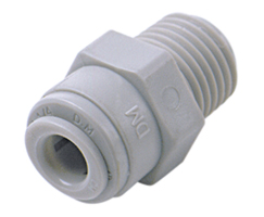 Pneufit D asetal geçmeli bağlantı parçası, adaptör, düz, 3/8 NPT, 1/4