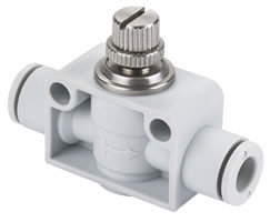 Pneufit E inline flow regulator, straight, 8mm