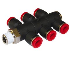 Pneufit C geçmeli bağlantı parçası, 3x üniversal adaptör, tişört, R1/8, 8mm