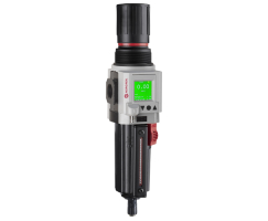 Excelon Plus filtre/regülatör, G3/4, 5 µm, 0,3-10 bar, otomatik tahliye, entegre elektronik basınç sensörü