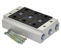 5 yollu vanalar için V51 serisi manifold, 8 istasyon, G1/4