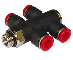 Pneufit C geçmeli bağlantı parçası, 2x üniversal adaptör, tişört, G1/2, 4mm