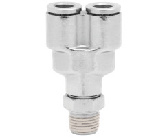 Pneufit 10 geçmeli bağlantı parçası, döner adaptör, Y, R1/4, 6mm