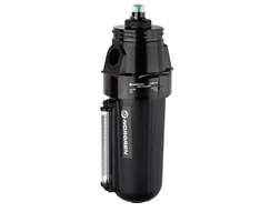 Olympian Plus birleştirici filtre, boyunduruksuz, 0,01 µm, manuel tahliye, sıvı seviye göstergeli