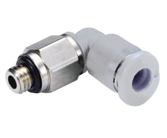 Pneufit M geçmeli bağlantı parçası, döner adaptör, dirsek, M3, 4mm