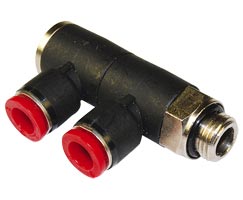 Pneufit C geçmeli bağlantı parçası, 2x döner adaptör, dirsek, G3/8, 8mm