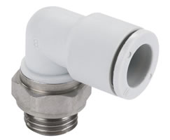 Pneufit E geçmeli bağlantı parçası, döner adaptör, dirsek, G1/8, 8mm